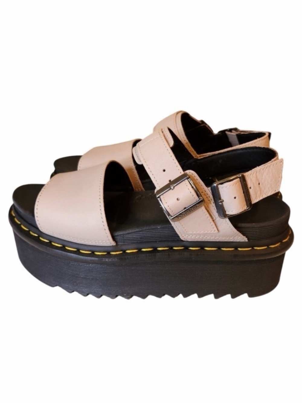 Dr. Marten Voss Vintage Taupe Leather Platform Sandals Size 7